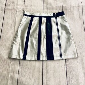 LF SEEK THE LABEL Women’s Metallic Silver & Black Vegan Leather Skirt Size Small